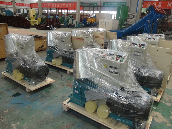 plastic cloth covered wood pellet press