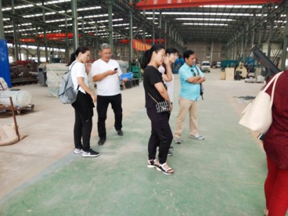 Malaysian customers came to visit our pellet press factory
