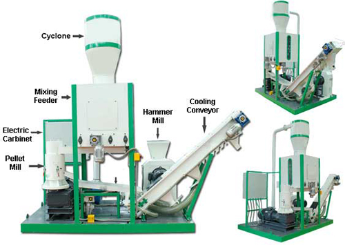 Small biomass pellet plant